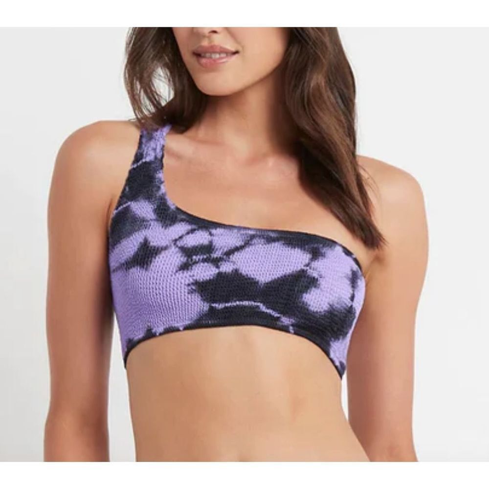 bond-eye Lilac and Black One-Shoulder Bikini Top